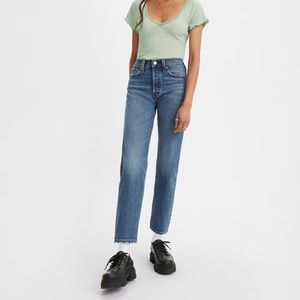 Levi Wedgie Straight Jeans - medium wash - sz 26